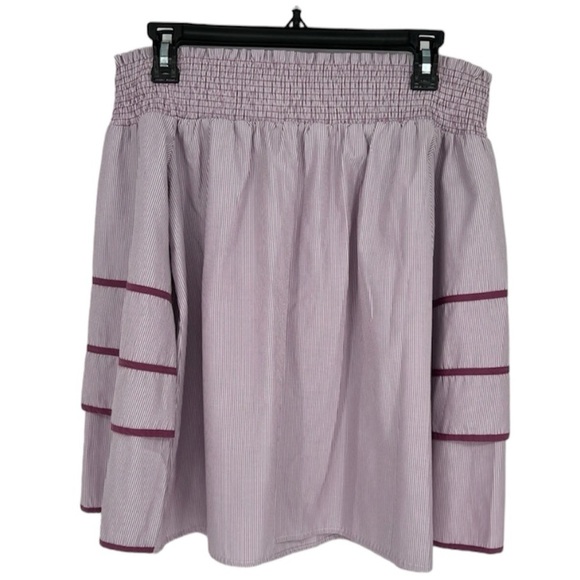 The Impeccable Pig Striped Off the Shoulder Flounce Sleeve Blouse Top - Picture 1 of 12